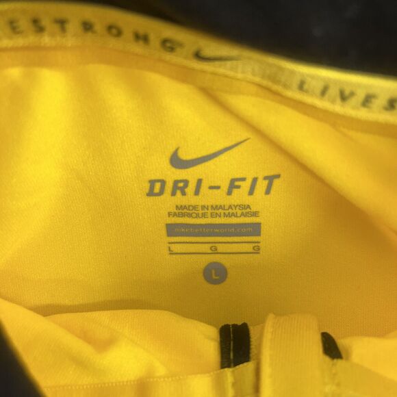 Nike Livestrong Womens 1/4 Zip Pullover Size Lg Yellow Athletic Stretch Shirt FS - Picture 5 of 11